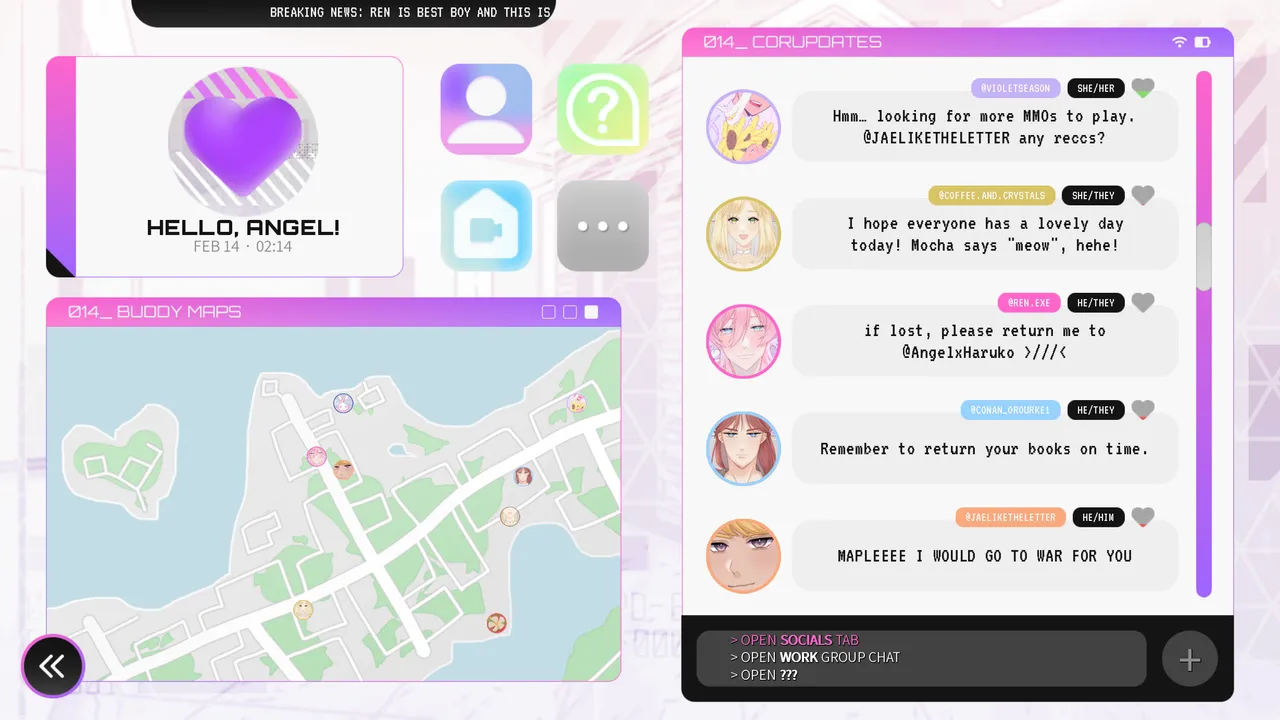 14 Days With You phone chat app screen