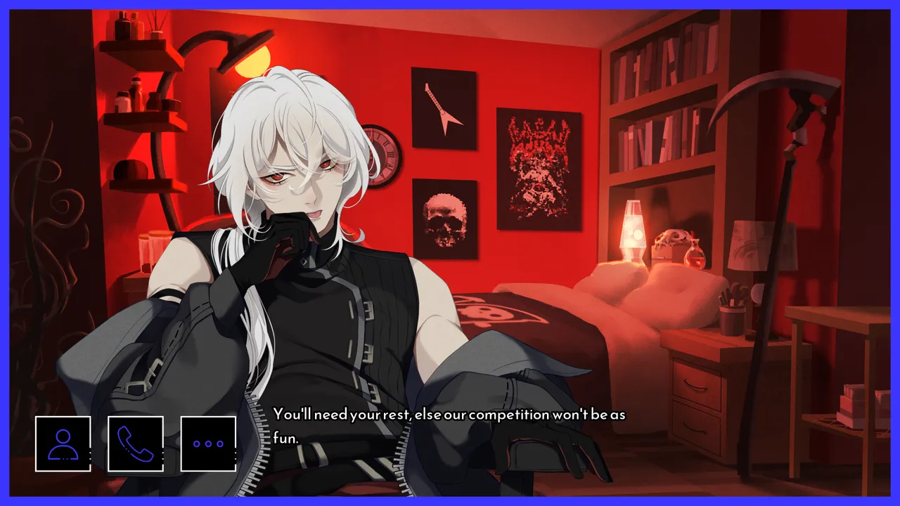 A Date with Death Grim Reaper in a red apartment