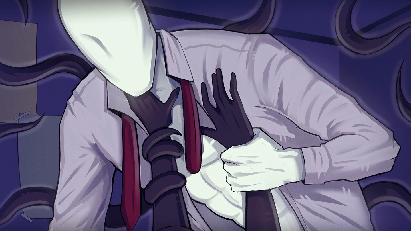 A bedroom visitor resembling Slenderman in CreepyDates CHAPTER 4