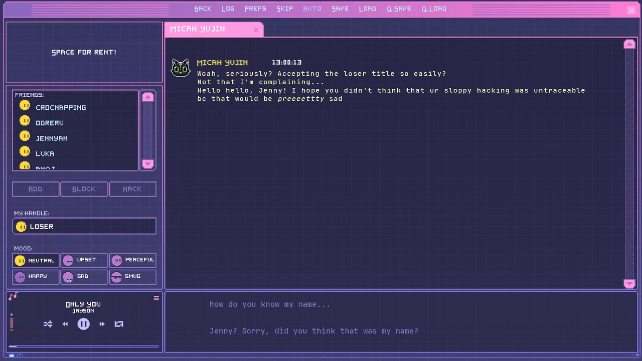 ERROR143 hacking and chat interface