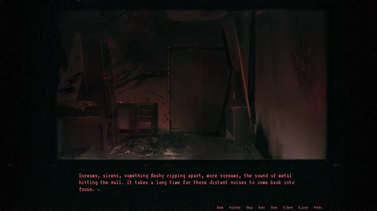 Site Burial narration in a dark empty room